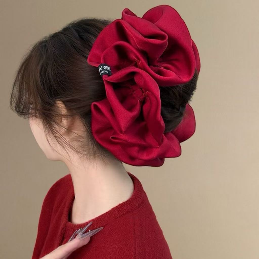 Hair Tie Velvet - Oversized Velvet Hair Ties – Red