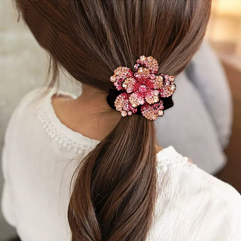 Women Rhinestone Scrunchies Ve - Hair Tie Velvet 评论和价格