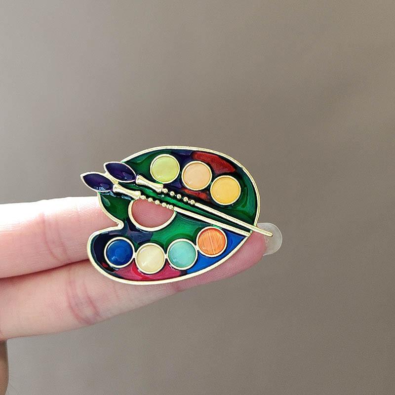 Fashion Enamel Palette Brooche - Women Accessories Drawing 评论和价格