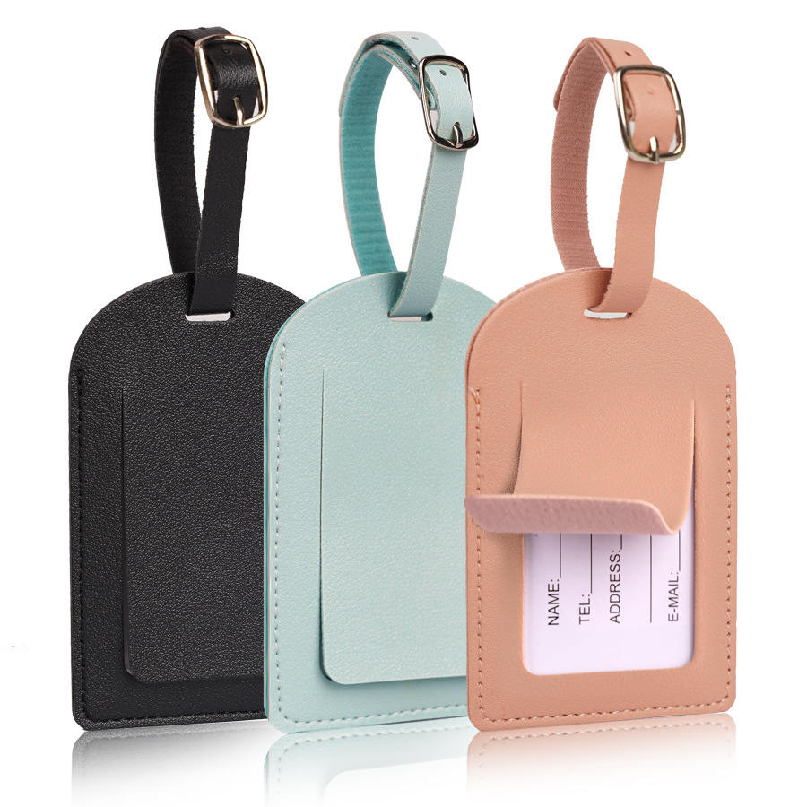 Women Men Luggage Tags PU Leat - Women Accessories Name 评论和价格