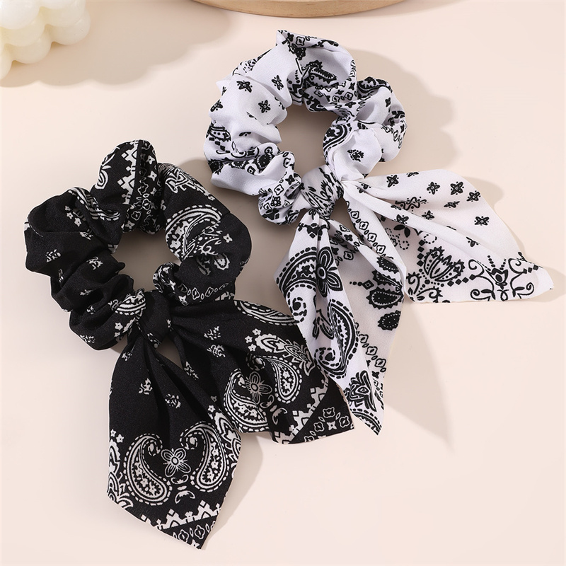 2pcs/set Printed Hair Scrunchi - Hair Tie Velvet 评论和价格