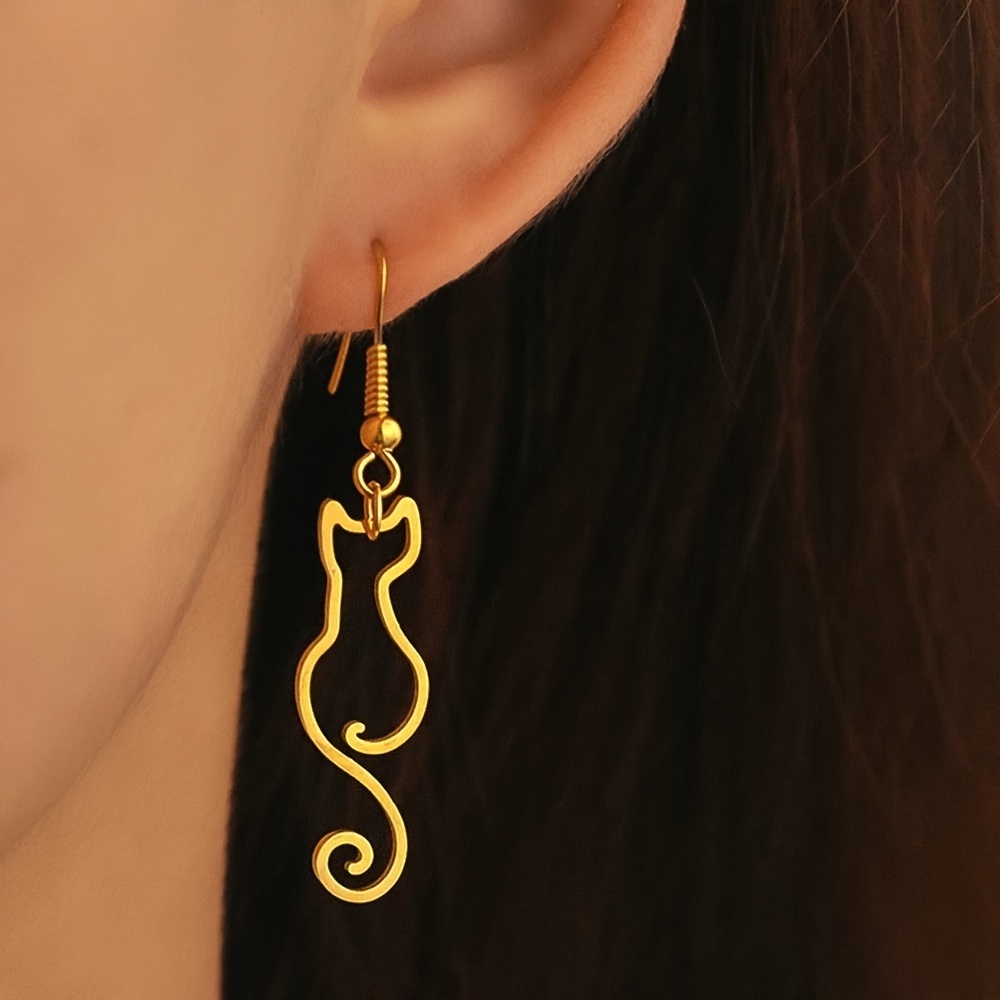 Custom Cat Shape Name Earrings - Women Accessories Name 评论和价格