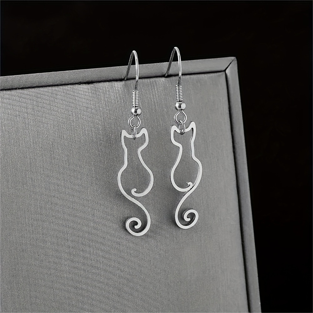 Custom Cat Shape Name Earrings - Women Accessories Name 评论和价格