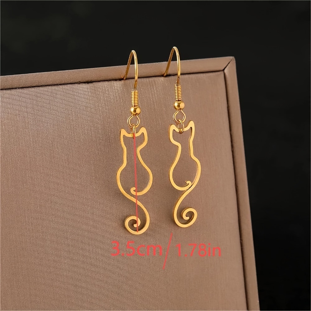 Custom Cat Shape Name Earrings - Women Accessories Name 评论和价格