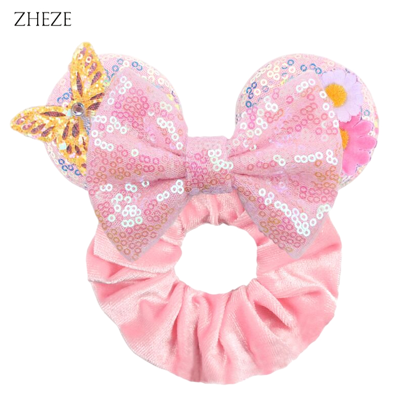 1pc Mouse Ears Hair Scrunchies - Hair Tie Velvet 评论和价格
