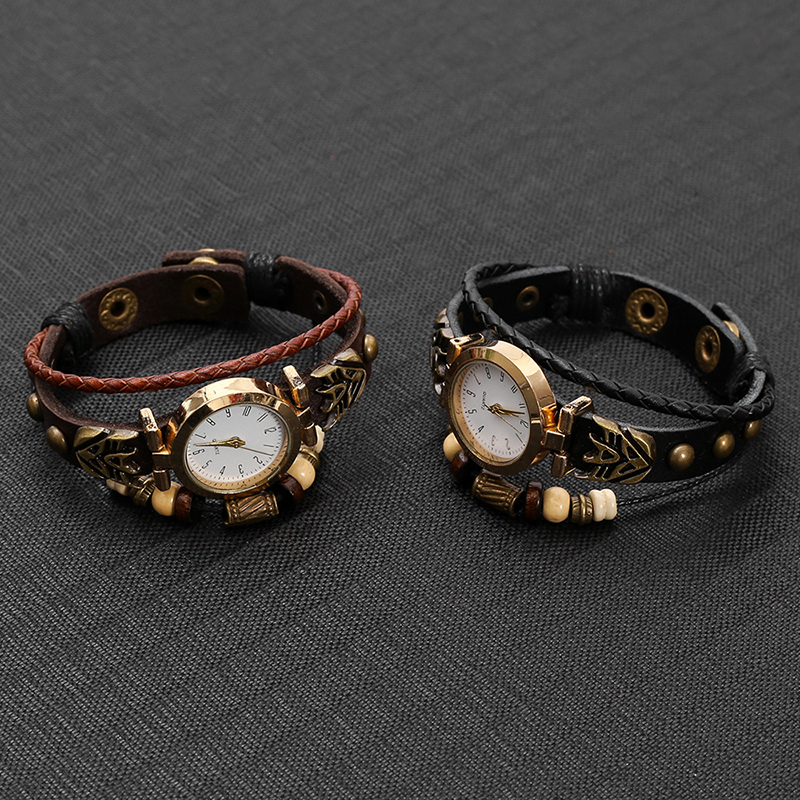 Vintage Leather Quartz Watch H - Women Accessories Pk 评论和价格