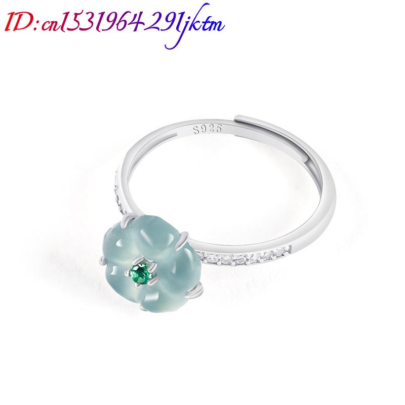 Blue Burmese Jadeite Flower Ri - Woman Accessory 评论和价格