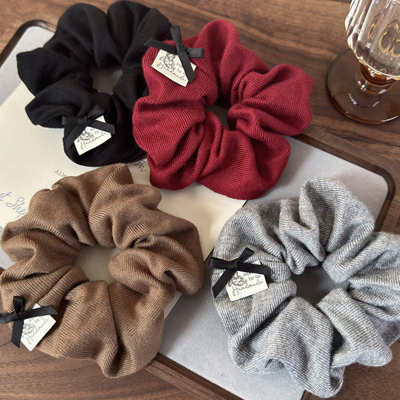 Retro Bows Soft Cotton Hair Sc - Hair Tie Velvet 评论和价格