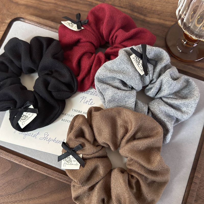 Retro Bows Soft Cotton Hair Sc - Hair Tie Velvet 评论和价格