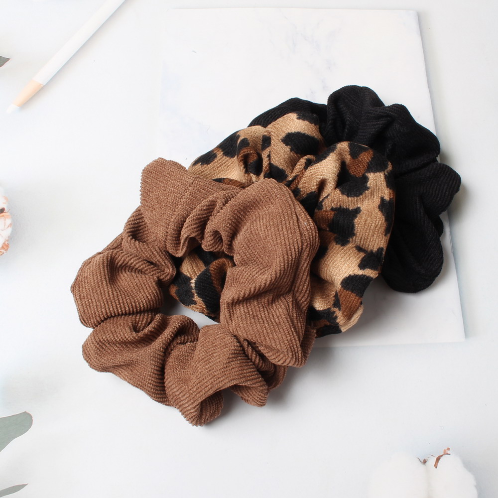 Leopard Print Scrunchie Cord A - Hair Tie Velvet 评论和价格