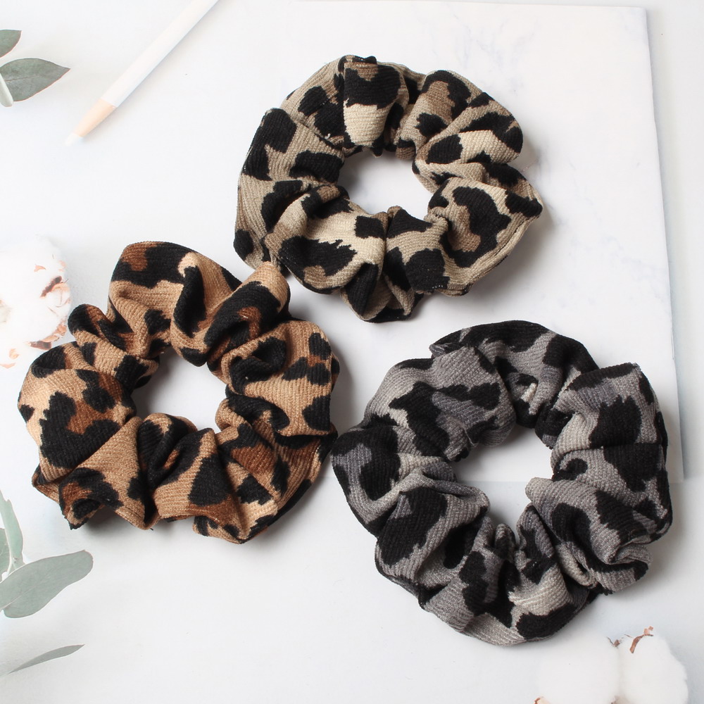 Leopard Print Scrunchie Cord A - Hair Tie Velvet 评论和价格
