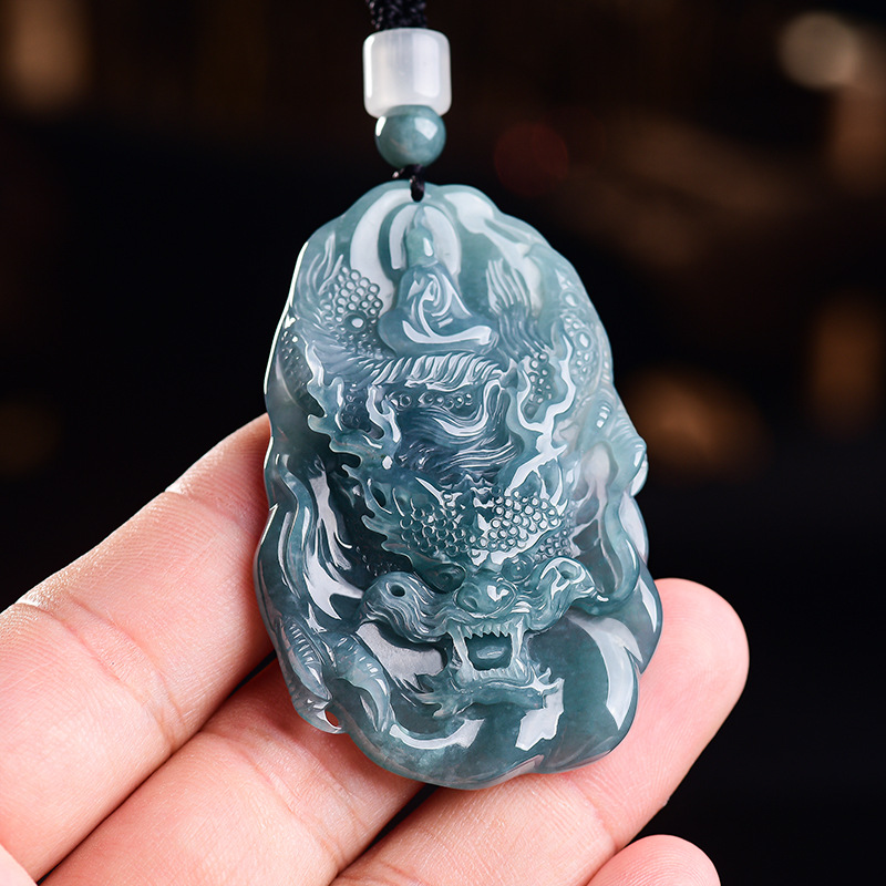 Natural Burmese Jadeite Dragon - Woman Accessory 评论和价格