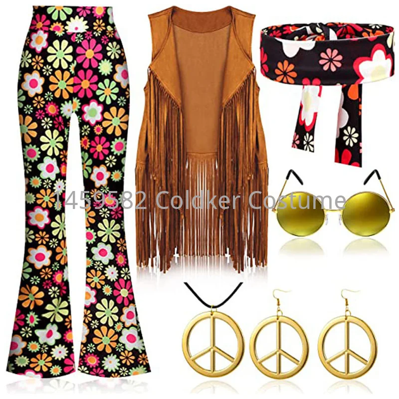 Hippie Costume Women Peace Lov - Women'S Accessories In The 70S 评论和价格