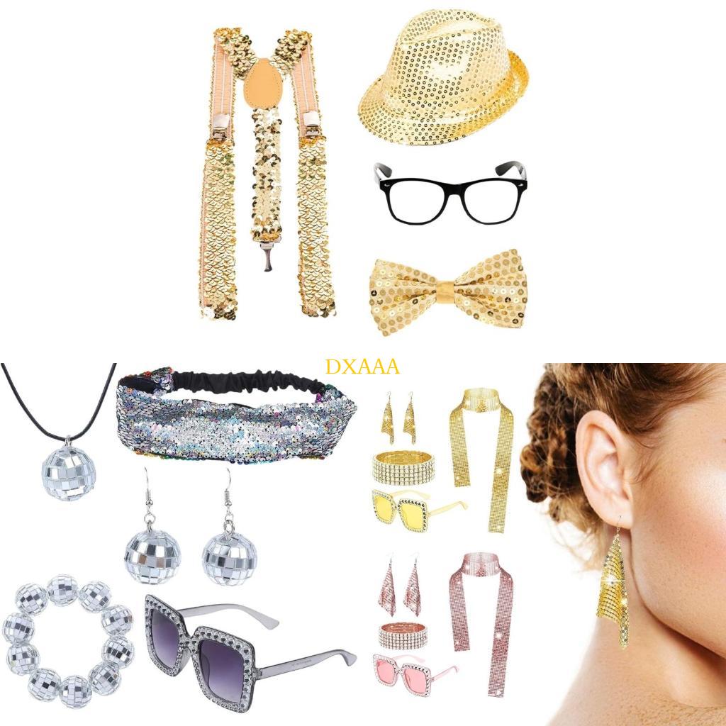 DXAA 70s Disco Fancy Dress Set - Women'S Accessories In The 70S 评论和价格
