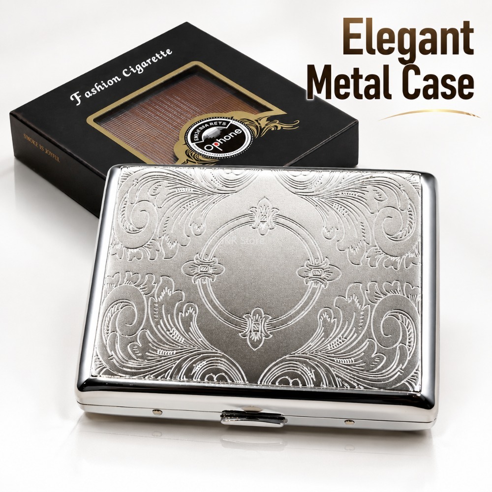 Stainless Steel Cigarette Box  - Woman Accessory 评论和价格