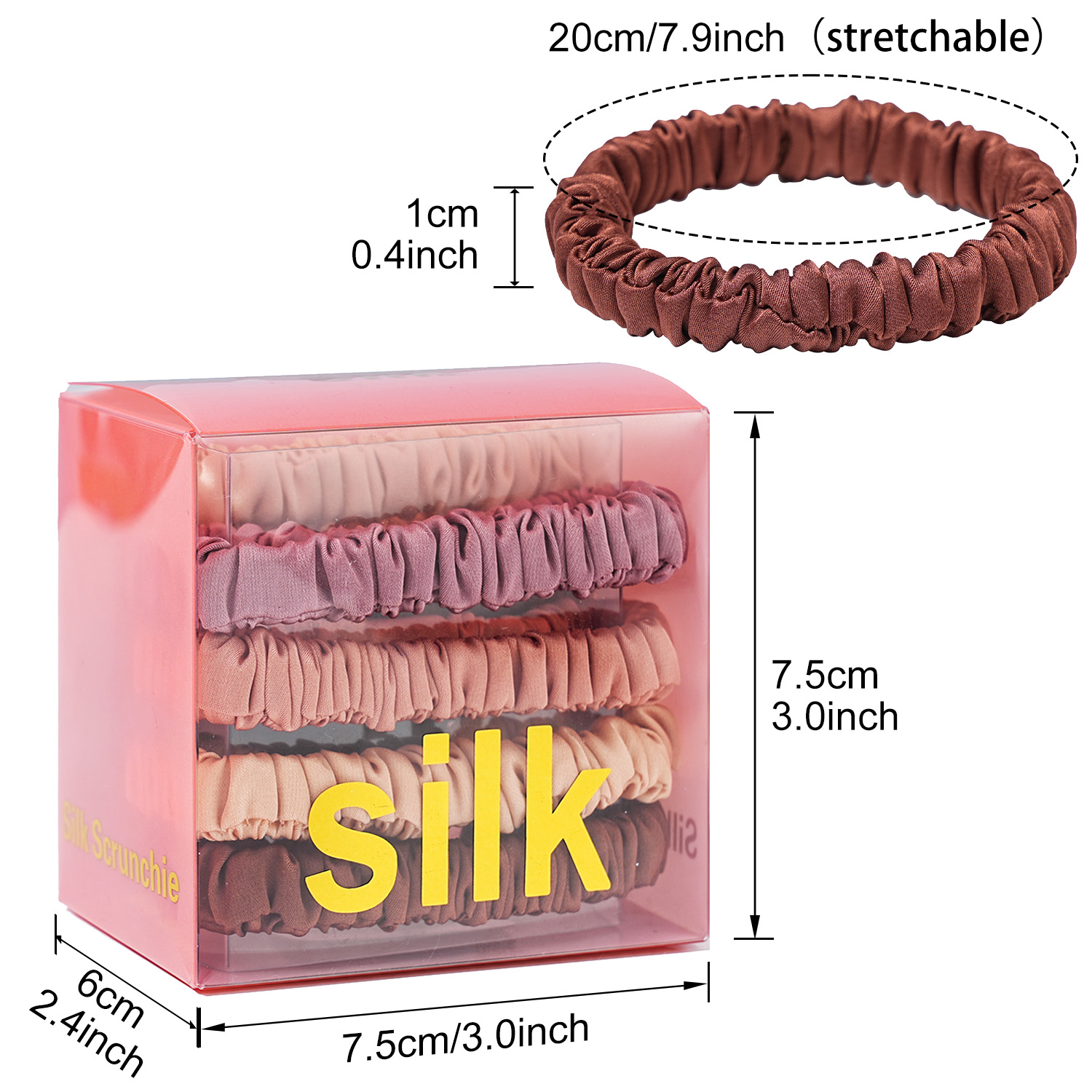 8PCS/Set 100% Pure Mulberry Si - Hair Tie Velvet 评论和价格