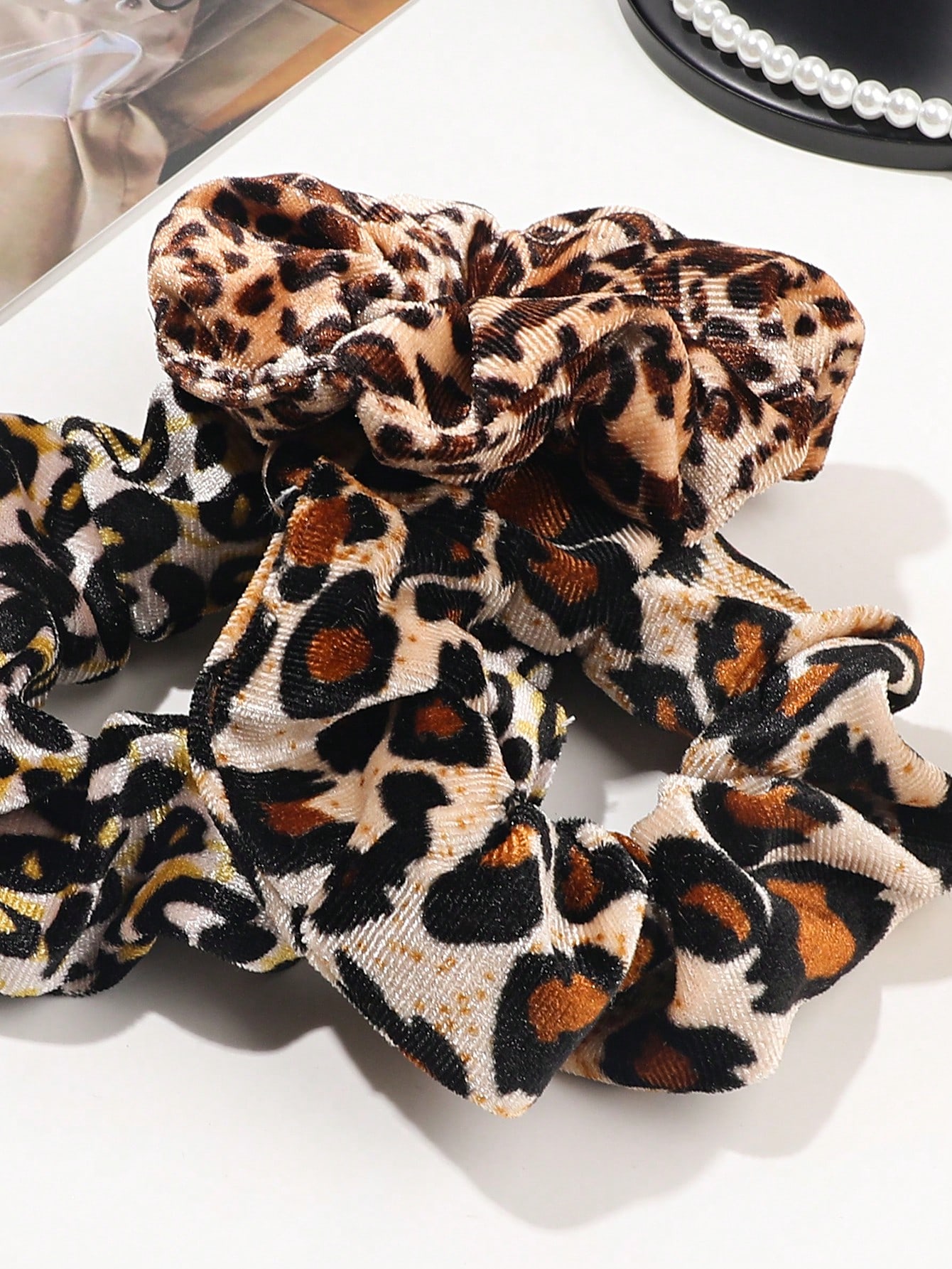 3/6/12PCS Leopard Velvet and S - Hair Tie Velvet 评论和价格
