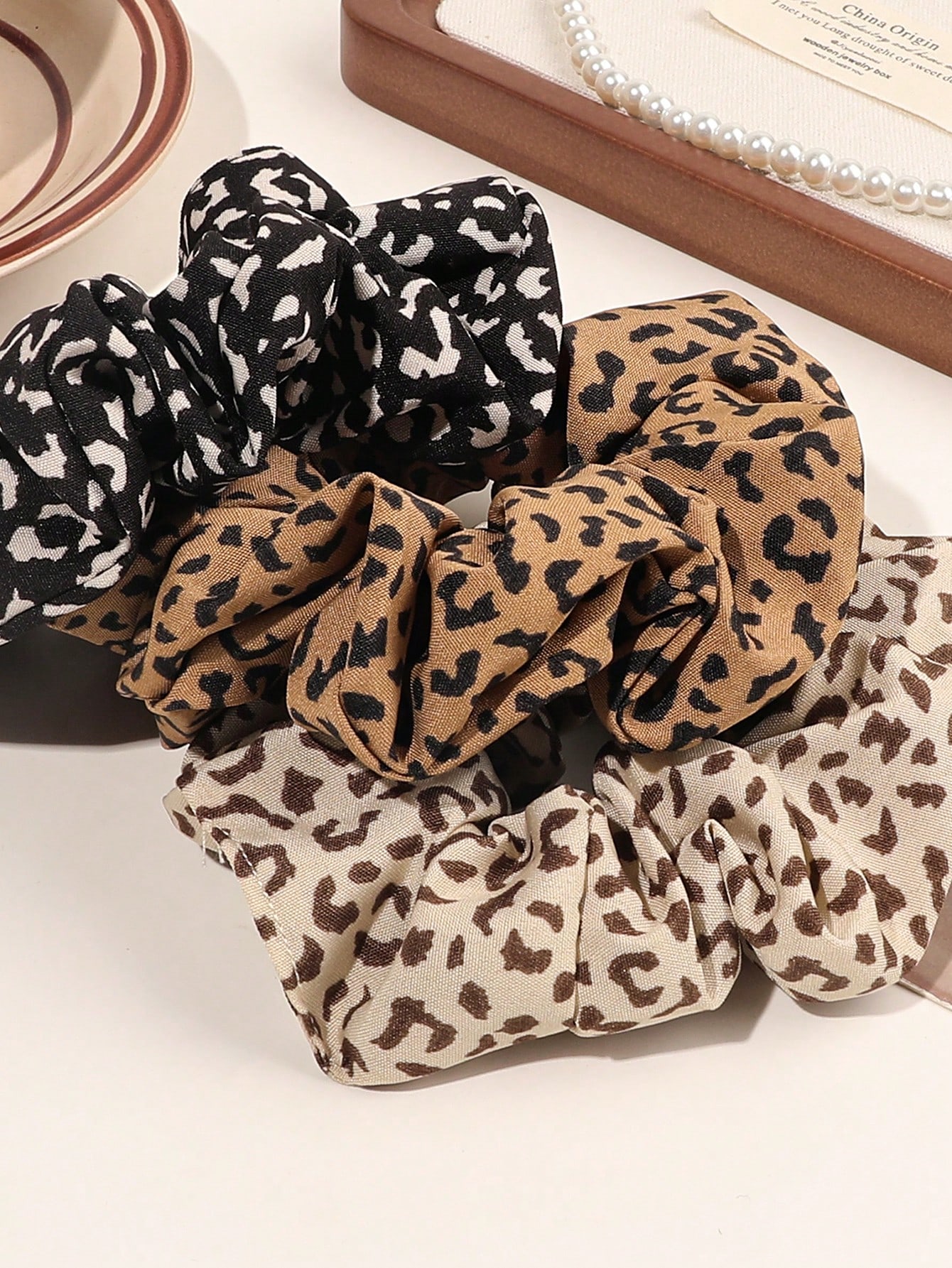3/6/12PCS Leopard Velvet and S - Hair Tie Velvet 评论和价格