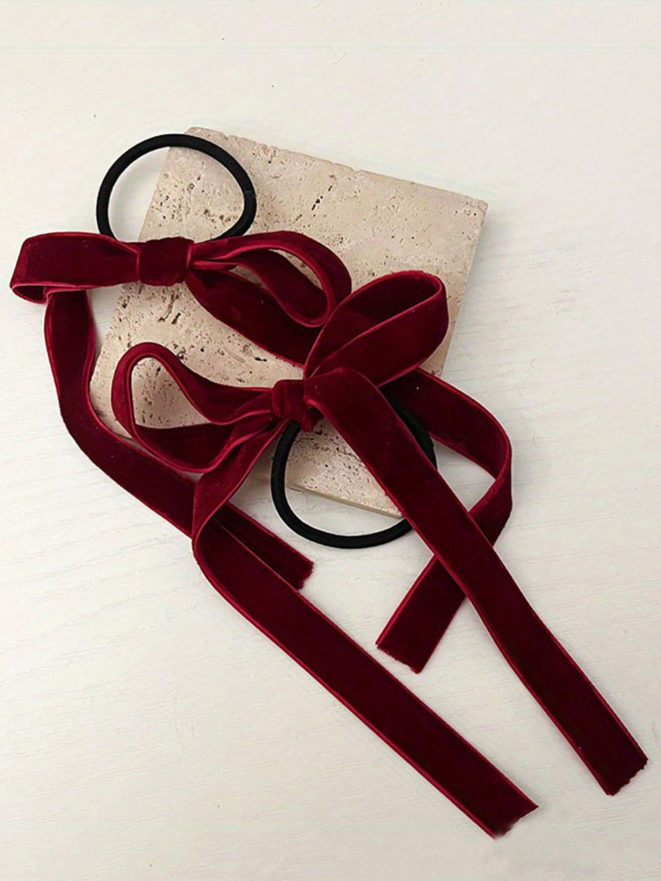 2/8pcs Fashion Black Velvet Bo - Hair Tie Velvet 评论和价格