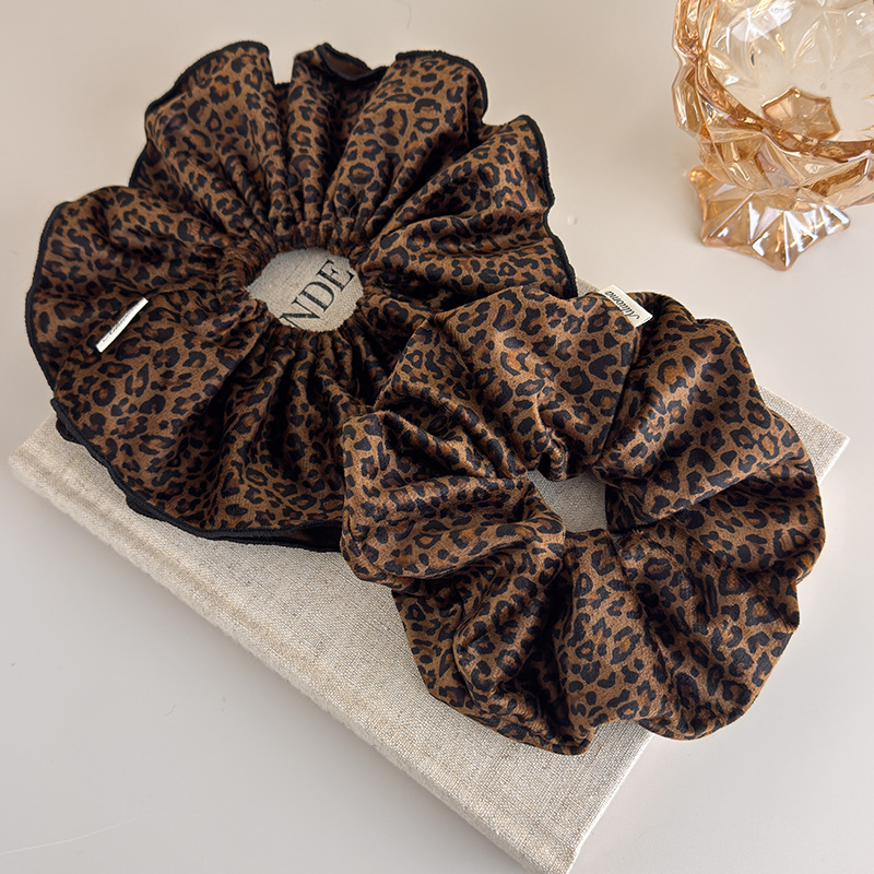Velvet Leopard Print Double-La - Hair Tie Velvet 评论和价格