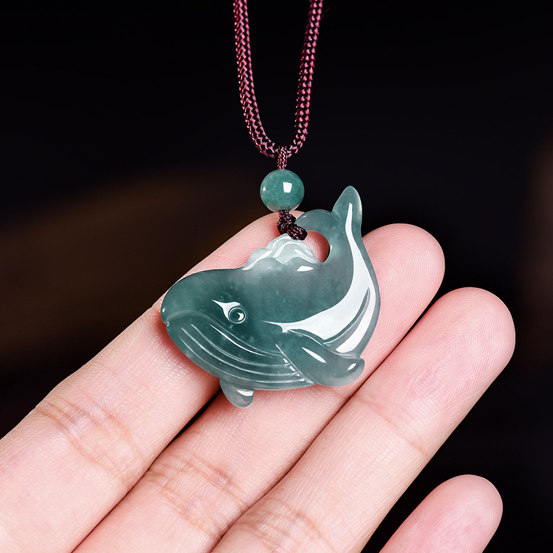 Natural Burmese Jadeite Whale  - Woman Accessory 评论和价格