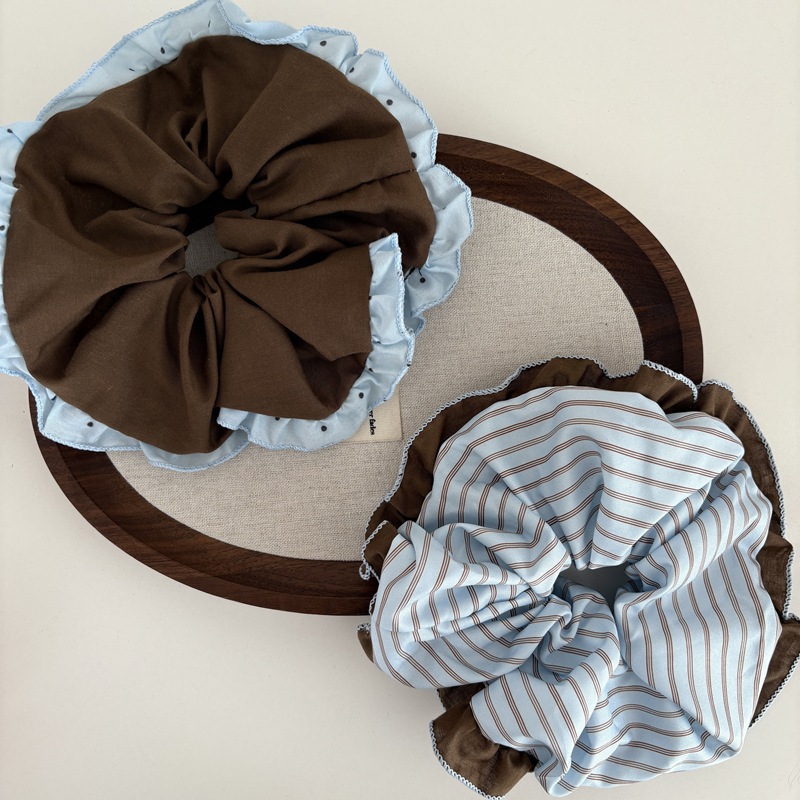 Super beautiful brown and blue - Hair Tie Velvet 评论和价格