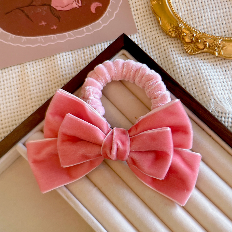 Cute Red Velvet Bow Hair Ties  - Hair Tie Velvet 评论和价格