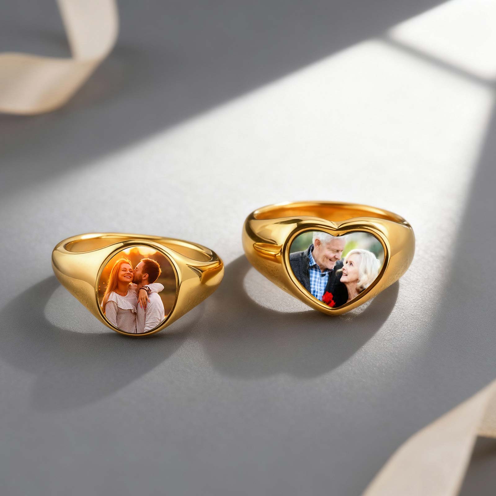 Custom Photo Signet Ring for W - Women Accessories Logo 评论和价格