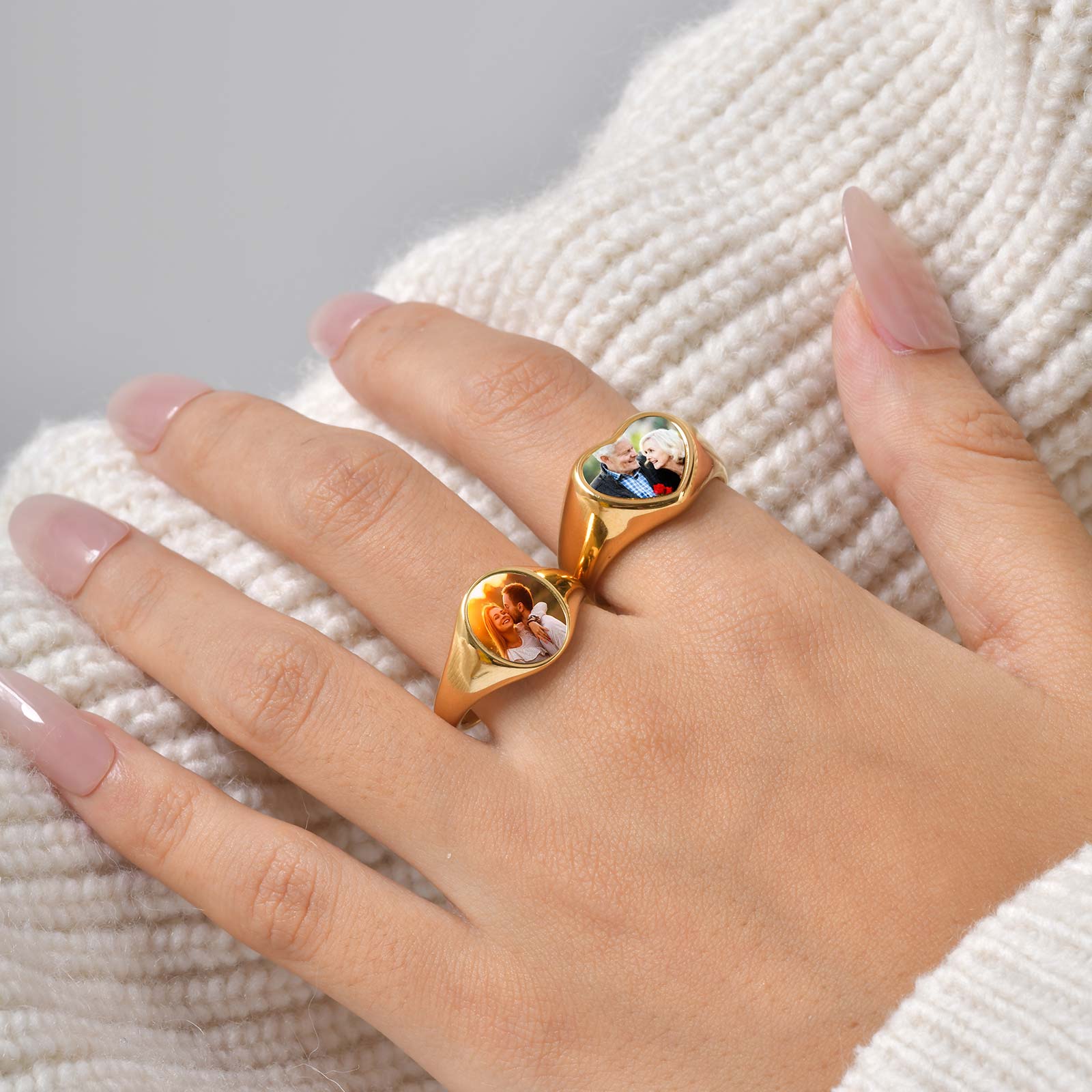 Custom Photo Signet Ring for W - Women Accessories Logo 评论和价格