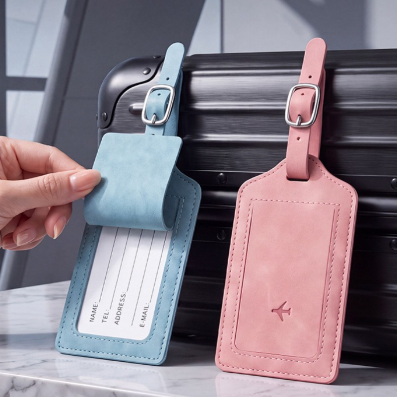 1PC PU Leather Luggage Tag Wom - Women Accessories Name 评论和价格