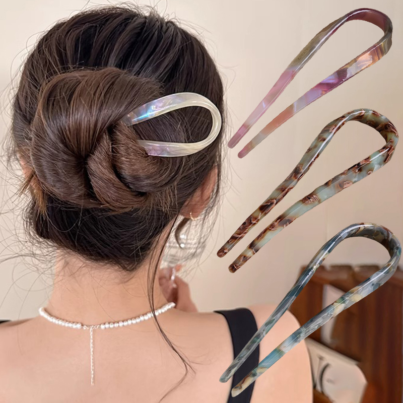 U-Shaped Hair Sticks Acetate A - Women Accessories Wholesale 评论和价格