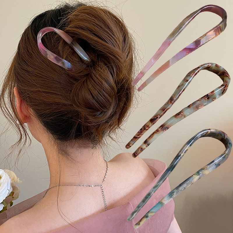 U-Shaped Hair Sticks Acetate A - Women Accessories Wholesale 评论和价格