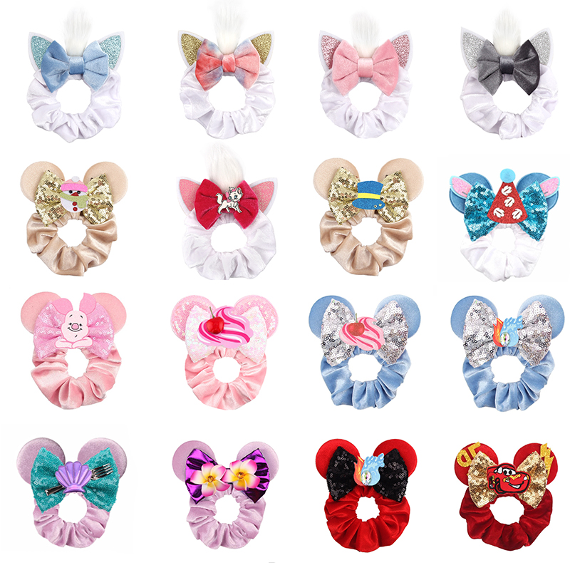 New Mouse Ears Velvet Scrunchi - Hair Tie Velvet 评论和价格