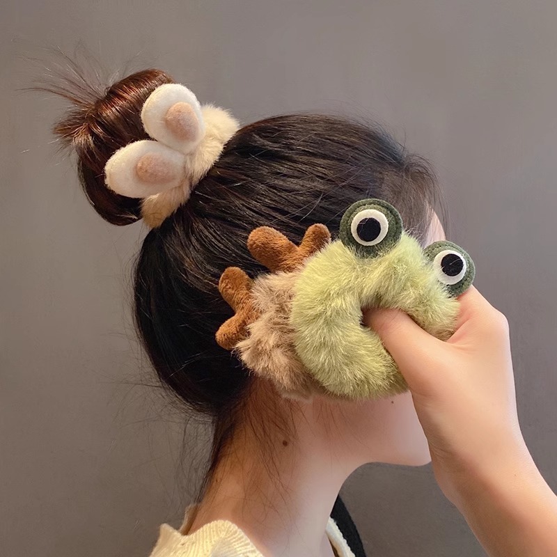 Plush Bunny Scrunchies 1 Pc Wi - Hair Tie Velvet 评论和价格