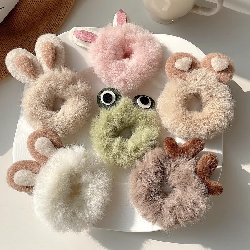 Plush Bunny Scrunchies 1 Pc Wi - Hair Tie Velvet 评论和价格