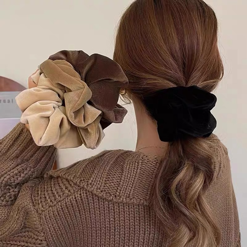 1-4PCS Women Hair Scrunchies V - Hair Tie Velvet 评论和价格