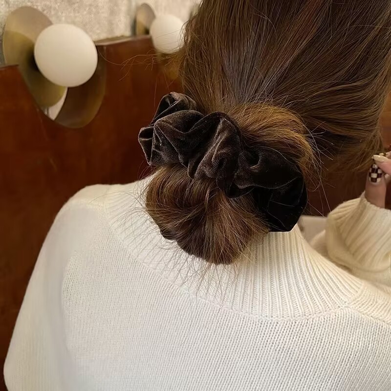 1-4PCS Women Hair Scrunchies V - Hair Tie Velvet 评论和价格
