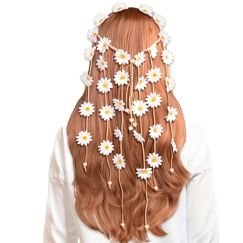 Flower hippie headband, flower - Women'S Accessories In The 70S 评论和价格