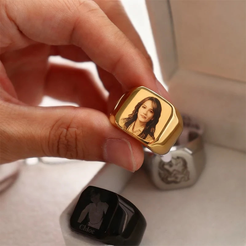 Stainless Steel Jewelry anillo - Women Accessories Logo 评论和价格