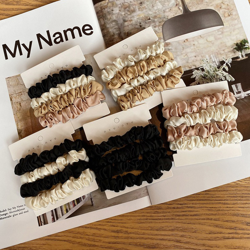 4PCS/Set Satin Silk Scrunchies - Hair Tie Velvet 评论和价格