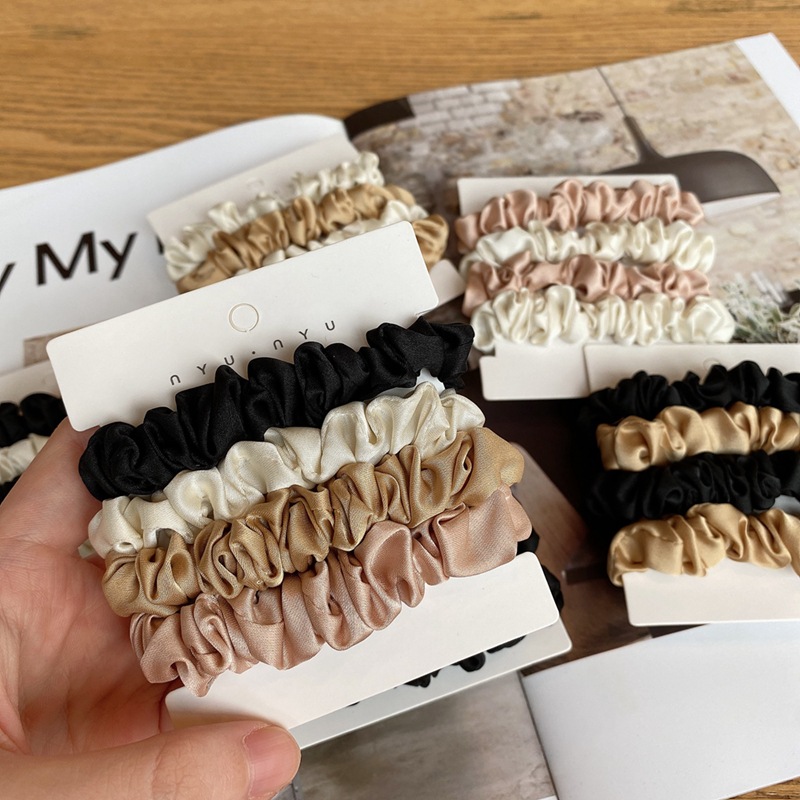 4PCS/Set Satin Silk Scrunchies - Hair Tie Velvet 评论和价格