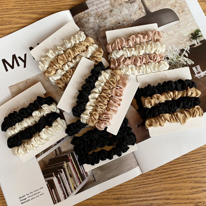 4PCS/Set Satin Silk Scrunchies - Hair Tie Velvet 评论和价格