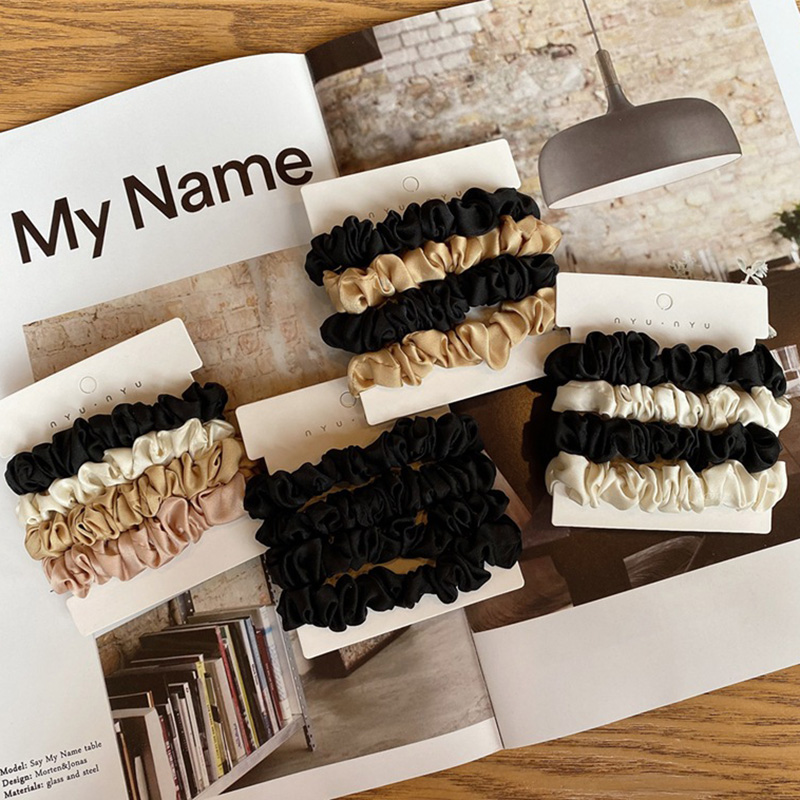 4PCS/Set Satin Silk Scrunchies - Hair Tie Velvet 评论和价格